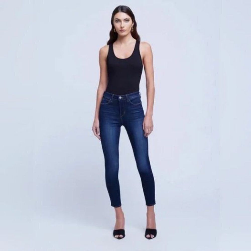 L'Agence Size 25 NWT Margot Blanks Dark denim Jean 💙 High Rise Skinny